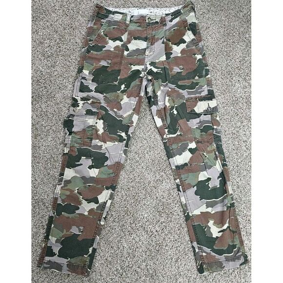 Anthropologie Cargo Pants Womens 27 Camo Camouflage Cargo Pants Distressed Y2K - Picture 2 of 11